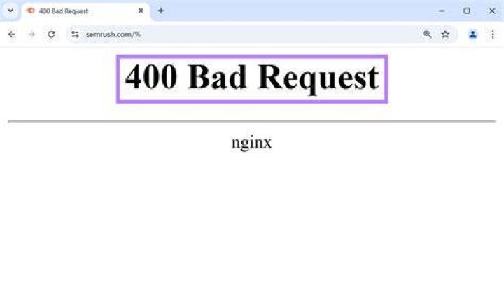 400 Bad Request Error - Screenshot