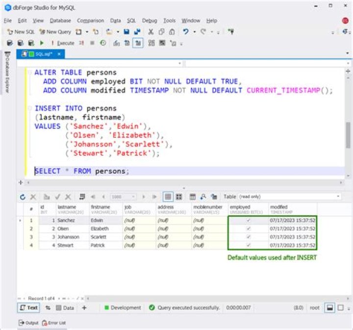 A NOT-NULL column of type TIMESTAMP without a default value in MySQL