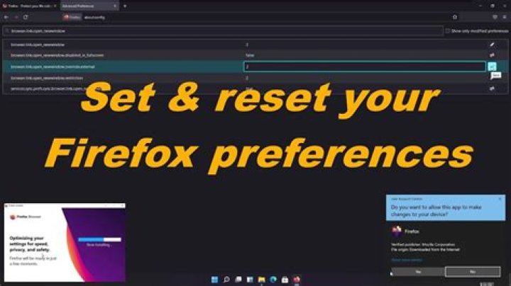 about:config settings page on firefox
