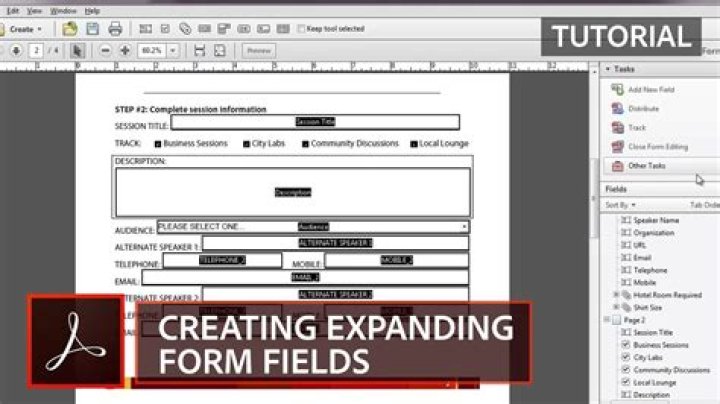 Acrobat example of form fields