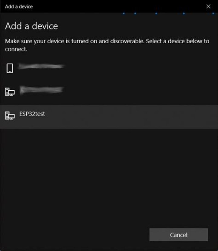 Add a device dialog