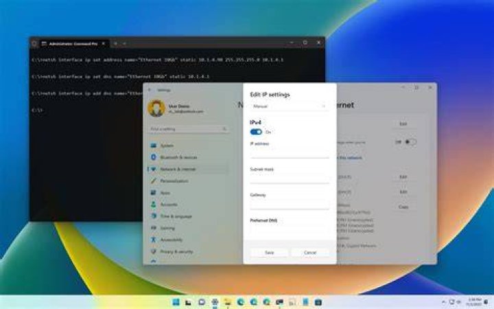 Add a static IP alias to a DHCP interface on Windows 8 (and above)