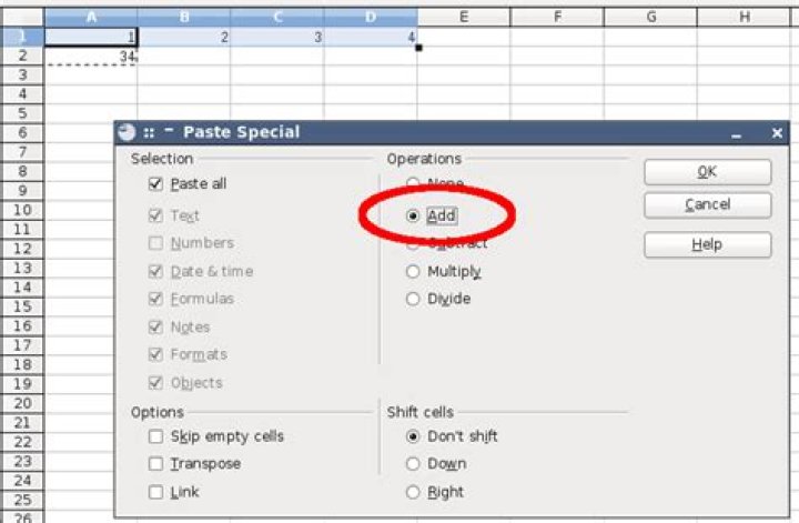 Adding a constant in LibreOffice Calc