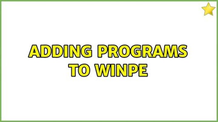 Adding programs to WinPE