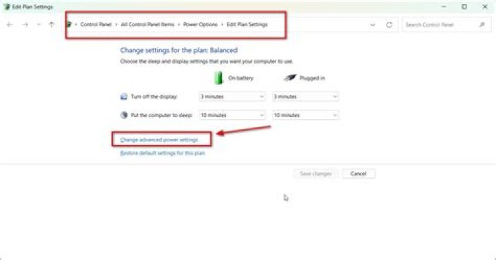 Advanced power settings