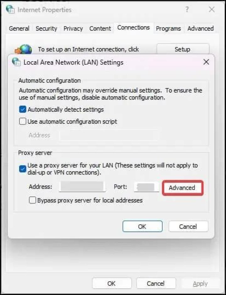 Advanced Proxy Settings
