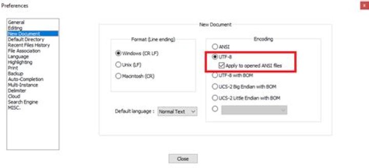 ANSI to UTF-8 in Notepad++