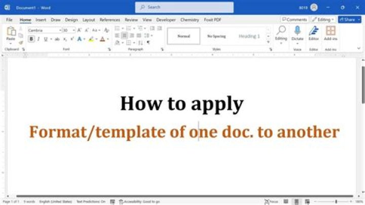 Apply template to an existing Word document file