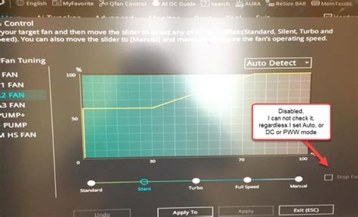 ASUS BIOS Q-Fan control: Stop Fan for chassis fans is greyed, can not stop chassis fan #2