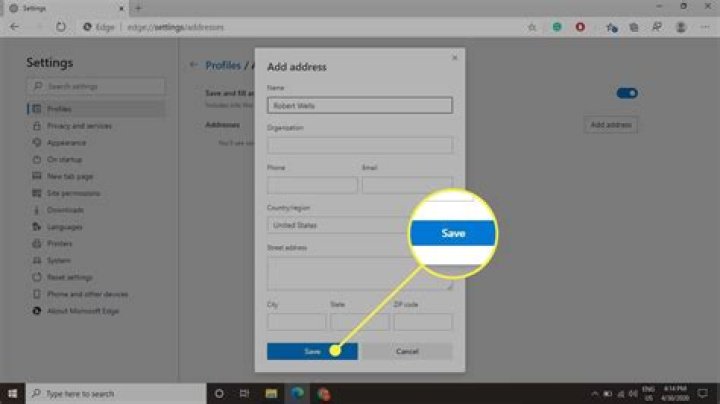 Autofill settings > Manage form entries
