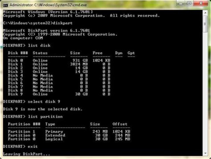 Bad flashdrive in DiskPart