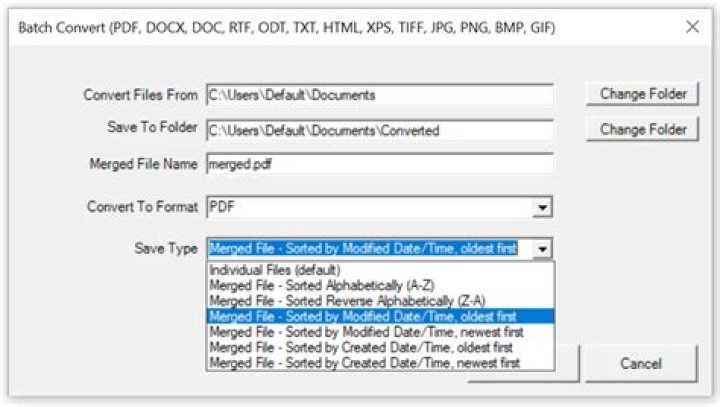 Batch convert docx files to pdf