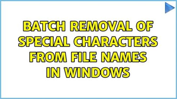 Batch removal of special characters from file names in windows