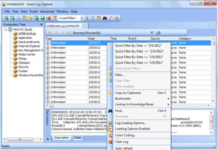Bluetooth Explorer Event Log