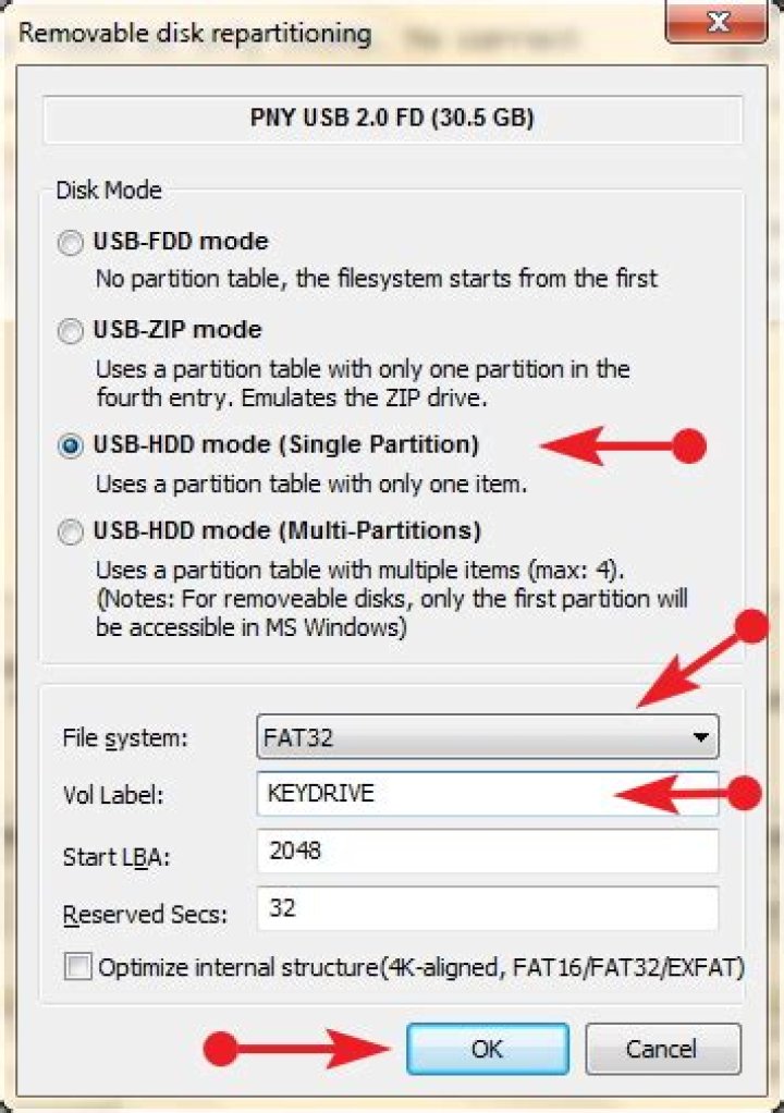 BootIce formatting popup screen