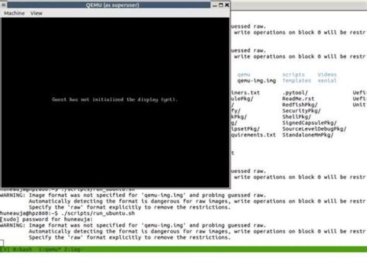 Booting into UEFI shell with qemu