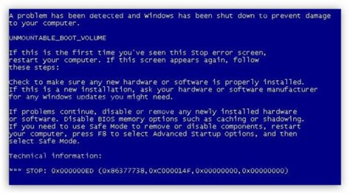 BSOD 0x000000ED