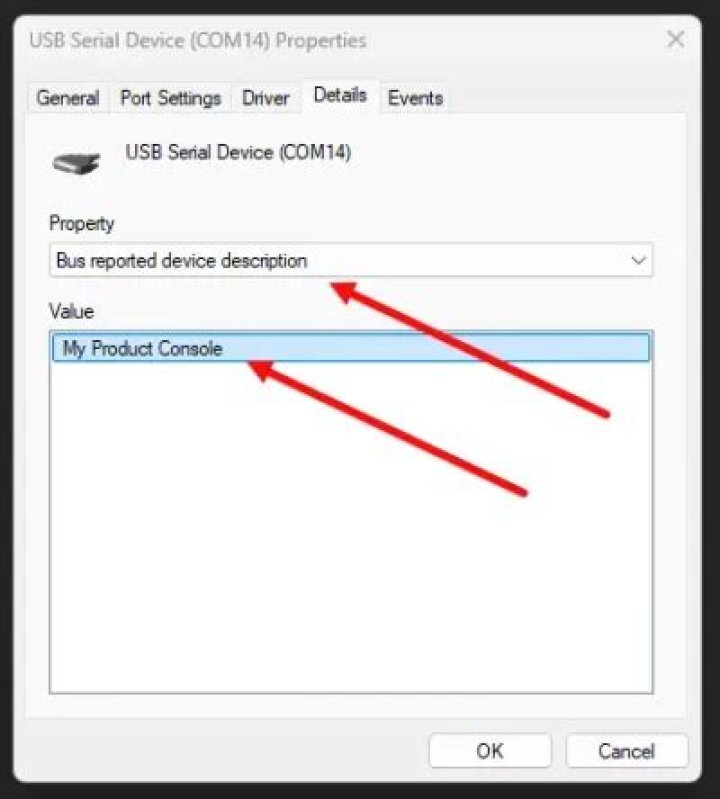 Bus reported device description