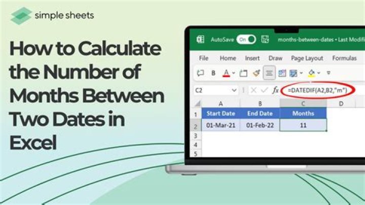 Calculate full months between dates in Excel 2010