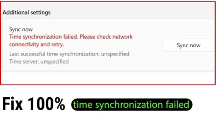 Can't sync time: Time synchronisation failed