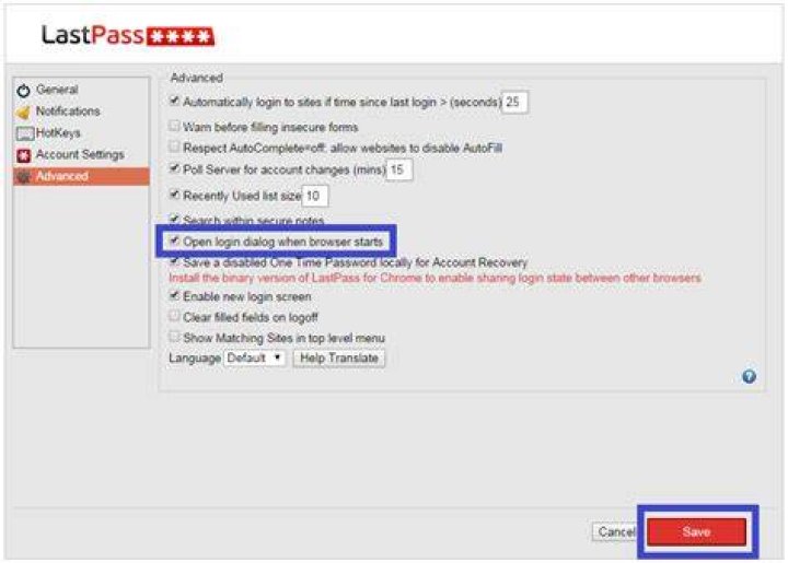 Can lastpass automatically prompt you for password when Firefox is first launched?