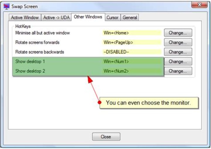 Can you use the Windows + D shortcut for one monitor only?