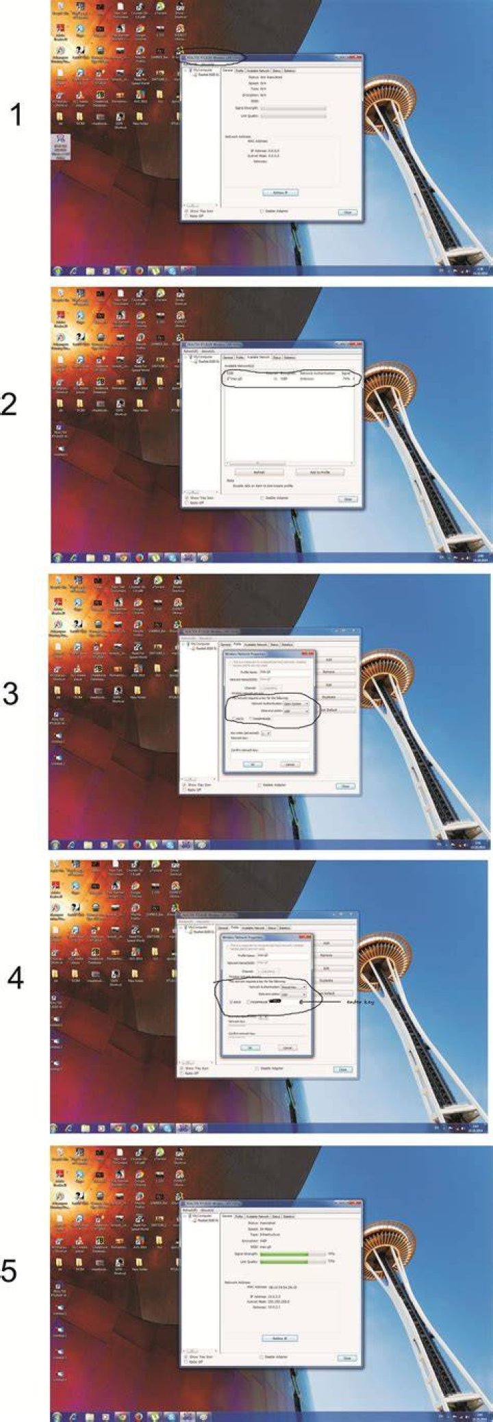 Cannot connect to a WEP secured WiFi with Windows 7