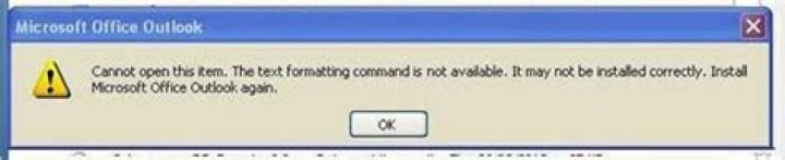 Cannot open this item. The operation failed. An object cannot be found.
