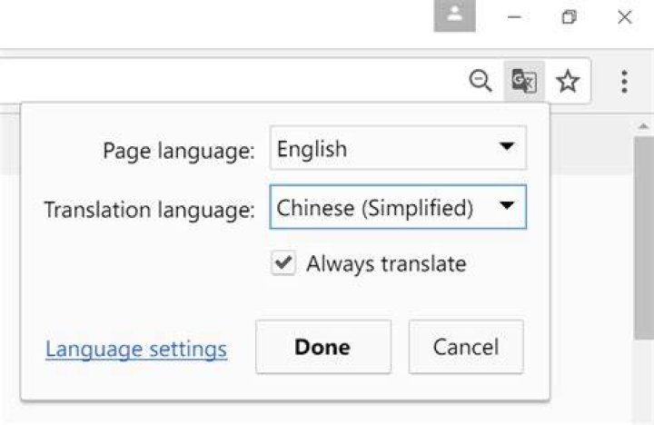 Change default language in the google chrome translator bar