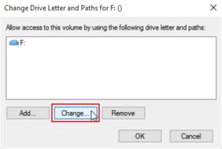 Change drive letter of your selected partition.