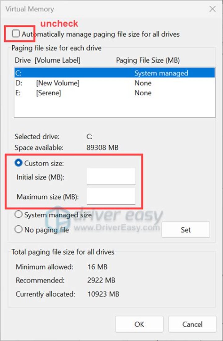 Change memory size units in Windows 10