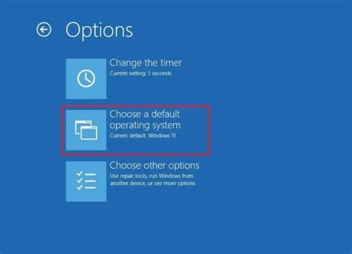 Choose your default OS then click on OK