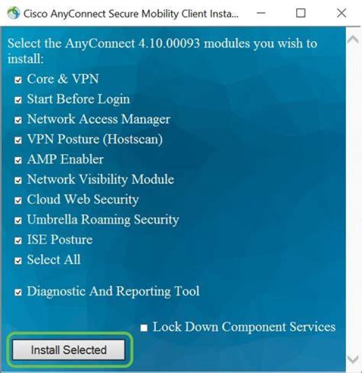 Cisco AnyConnect Secure Mobility Client service can not start on Windows 7 64 bit system