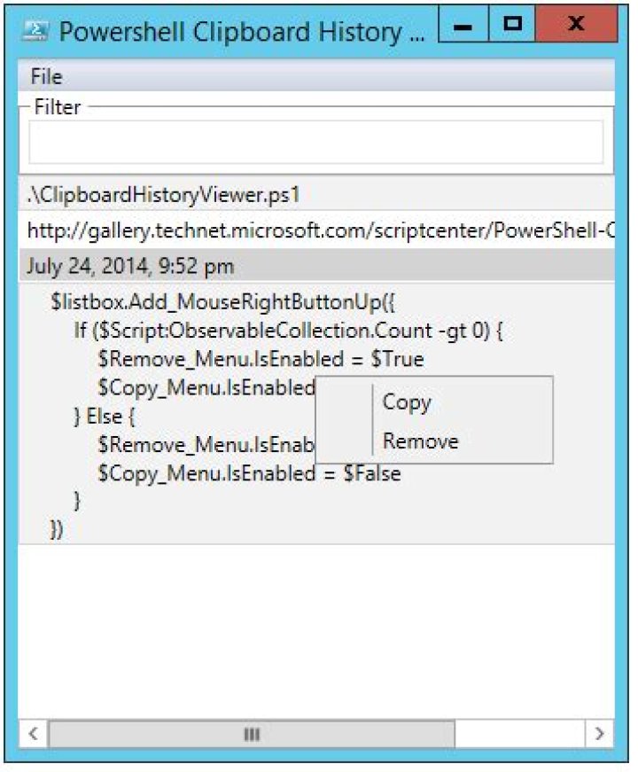 Clipboard history viewer GUI