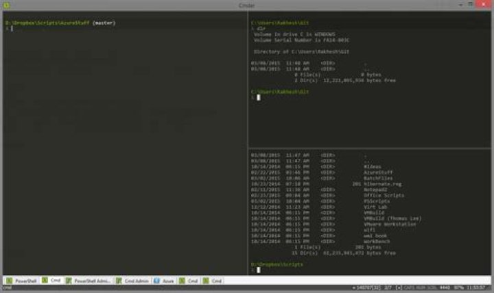 Cmder configurable split panes