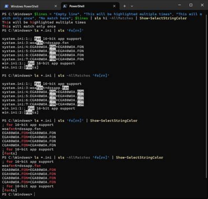 Color Highlight a select-string powershell