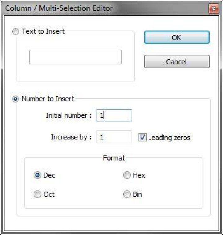 Column Editor Window