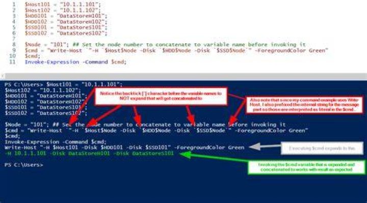 Concatenating variables in PowerShell