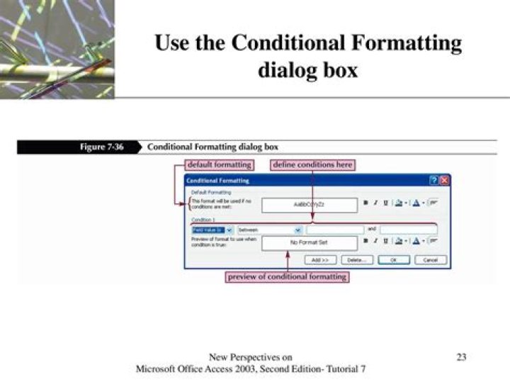 Conditional Formatting Dialog Box
