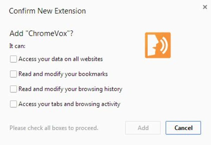 Confirm New Extension - click "Add" to install the script