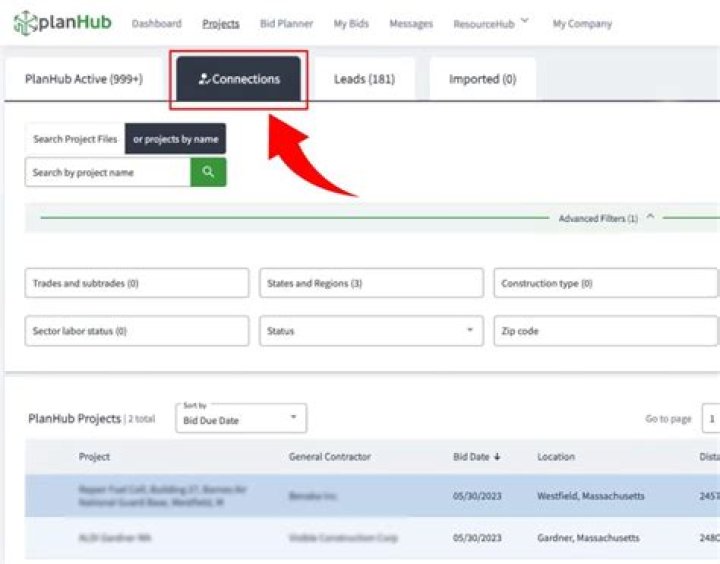 Connections tab