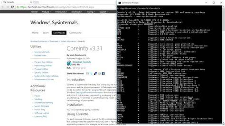 coreinfo output