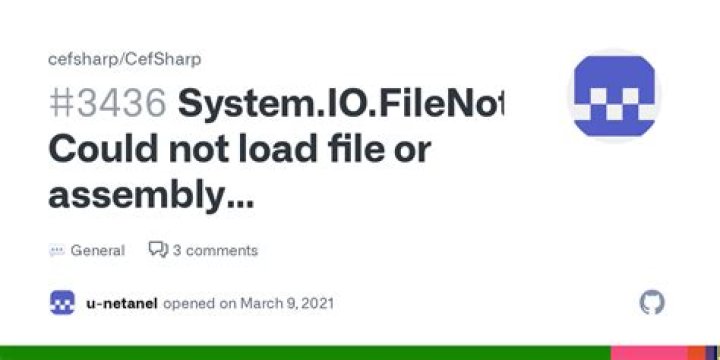 Could not load file or assembly 'CefSharp.Core.dll' or one of its dependencies. The specific module could not be found