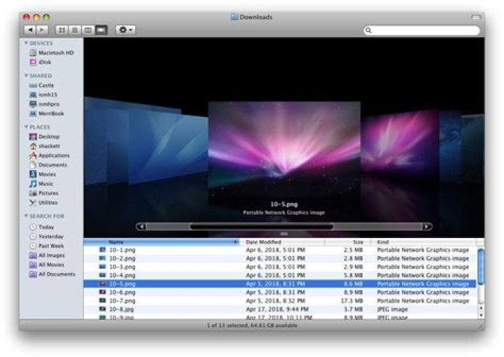 Cover Flow in Finder, Earth and Moon.jpg