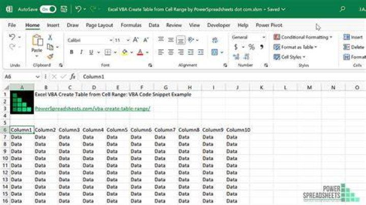 Creating Table from Range