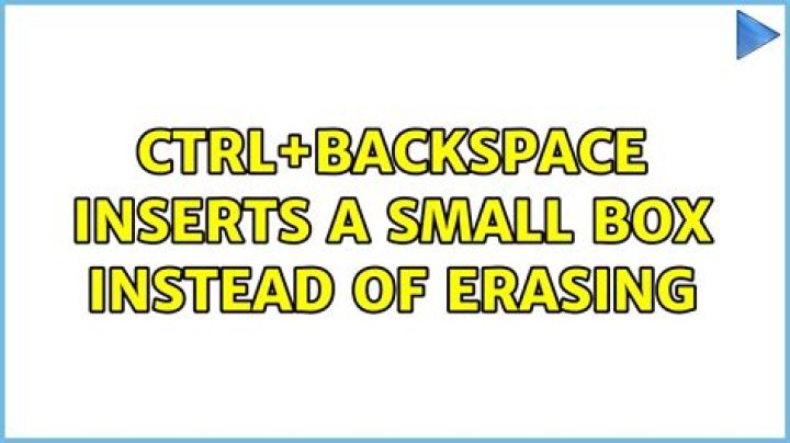 Ctrl+Backspace inserts a small box instead of erasing