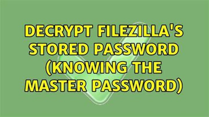 Decrypt FileZilla's stored password (knowing the master password)
