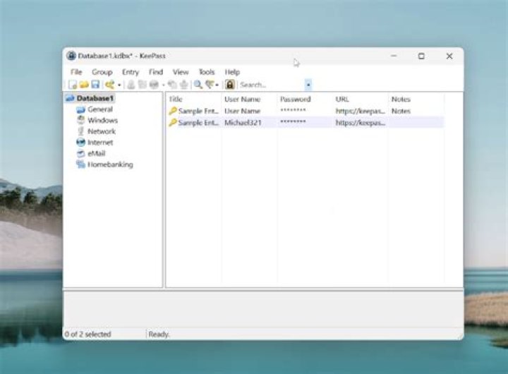 Default Tag view in KeePass on startup