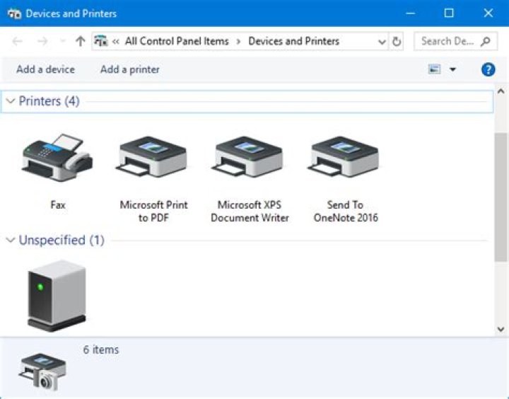 Devices and Printers