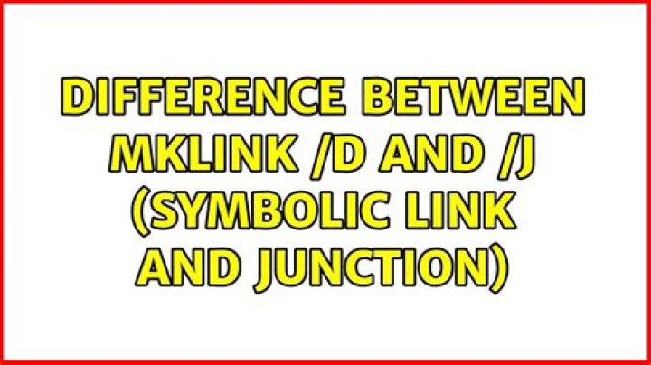 Difference between MKLINK /D and /J (Symbolic link and junction)